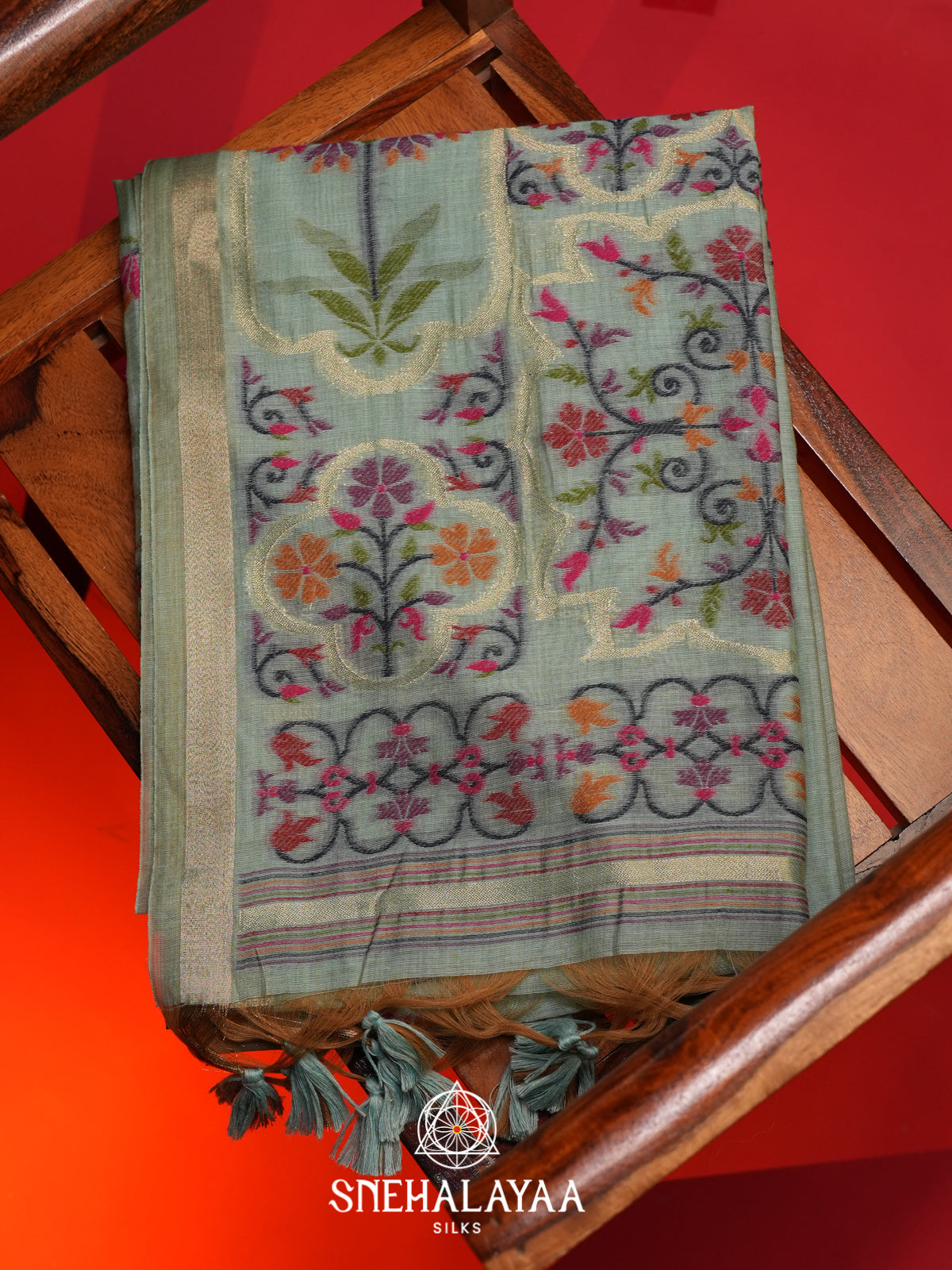 Teal Green Munga Cotton Saree