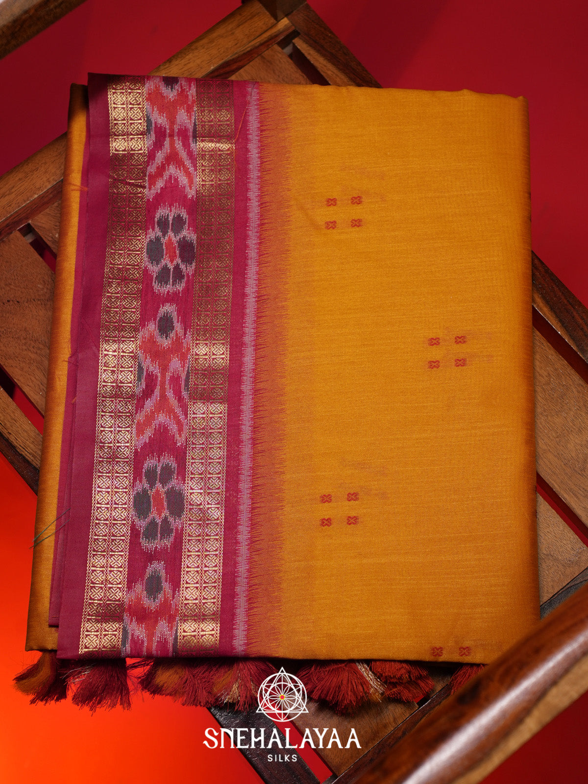 Mango Yellow Raw Silk Saree