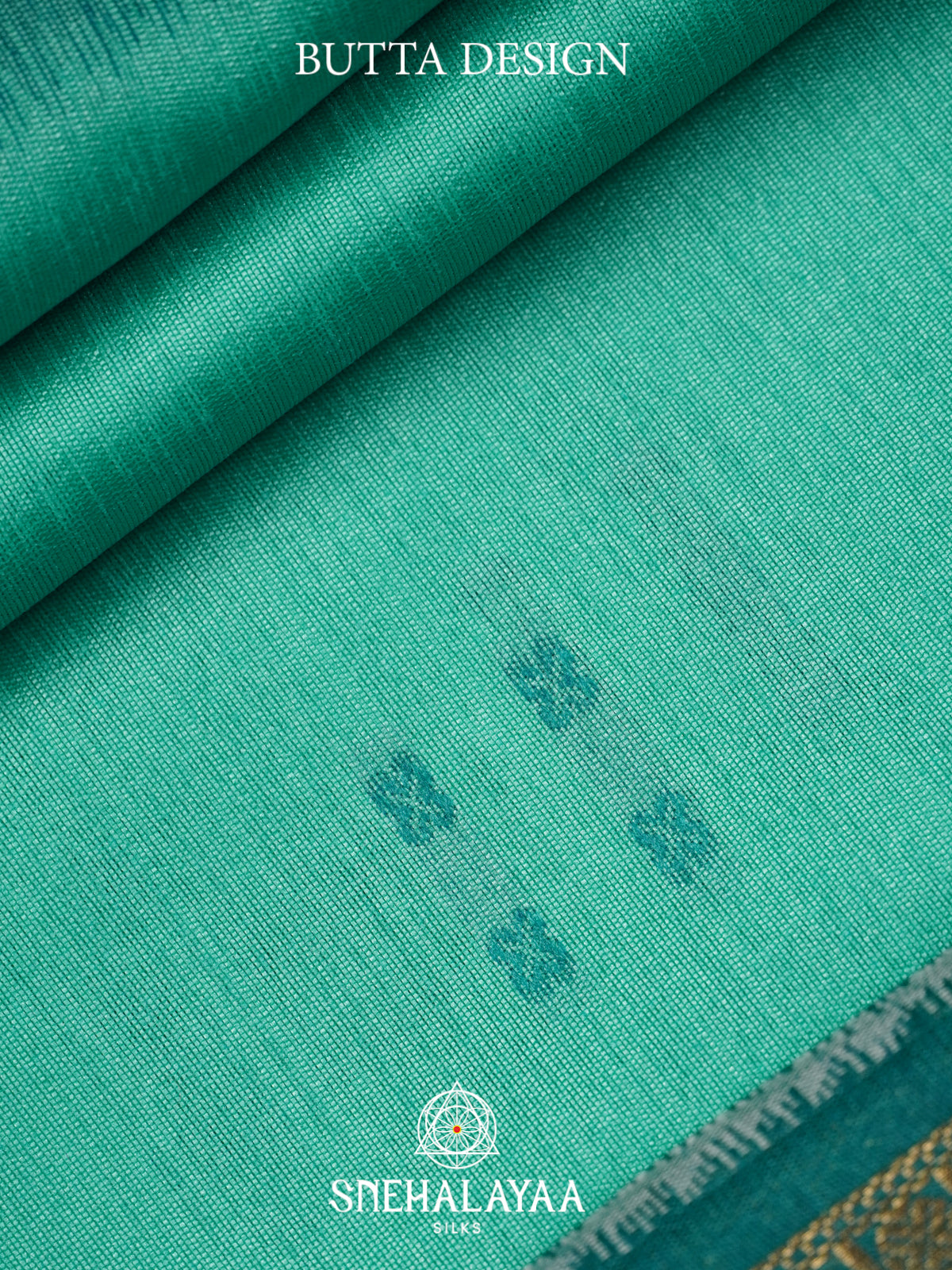 Teal Green Raw Silk Saree