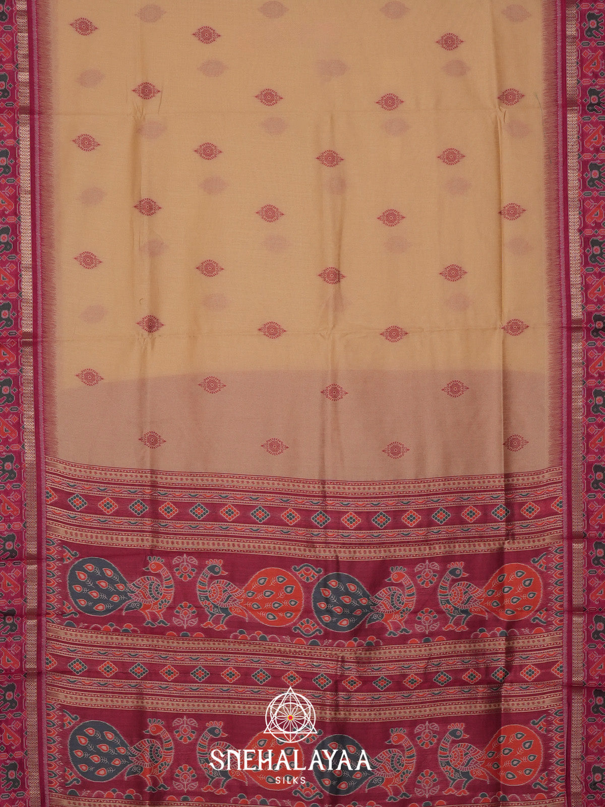 Cream Raw Silk Saree