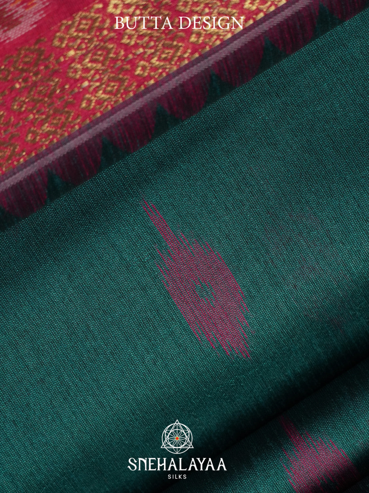 Forest Green Raw Silk Saree