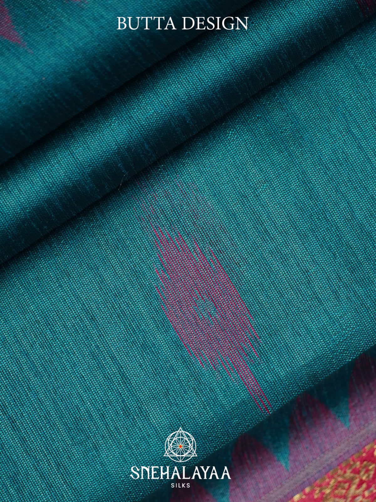 Peacock Blue Raw Silk Saree