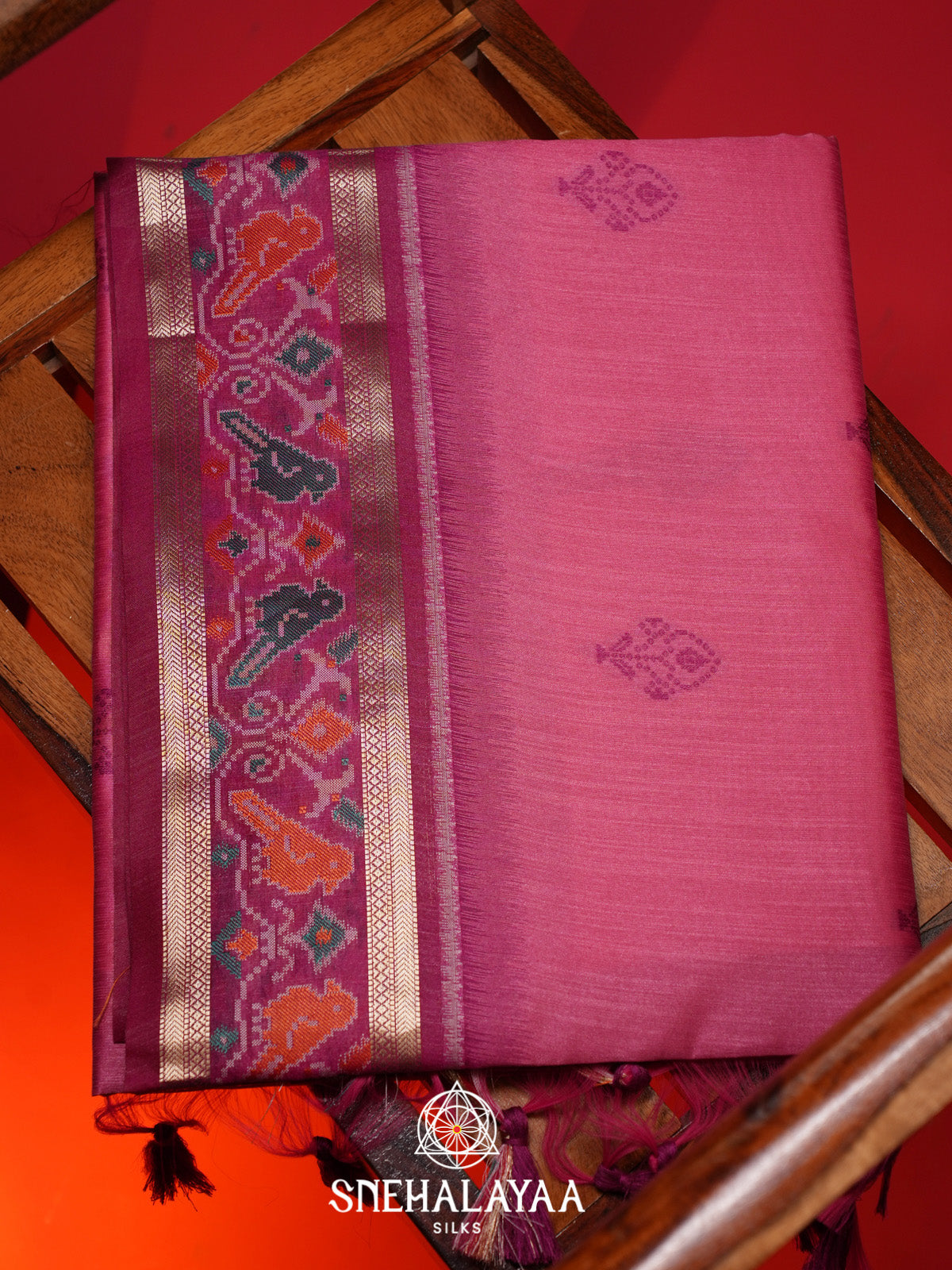 Pink Raw Silk Saree