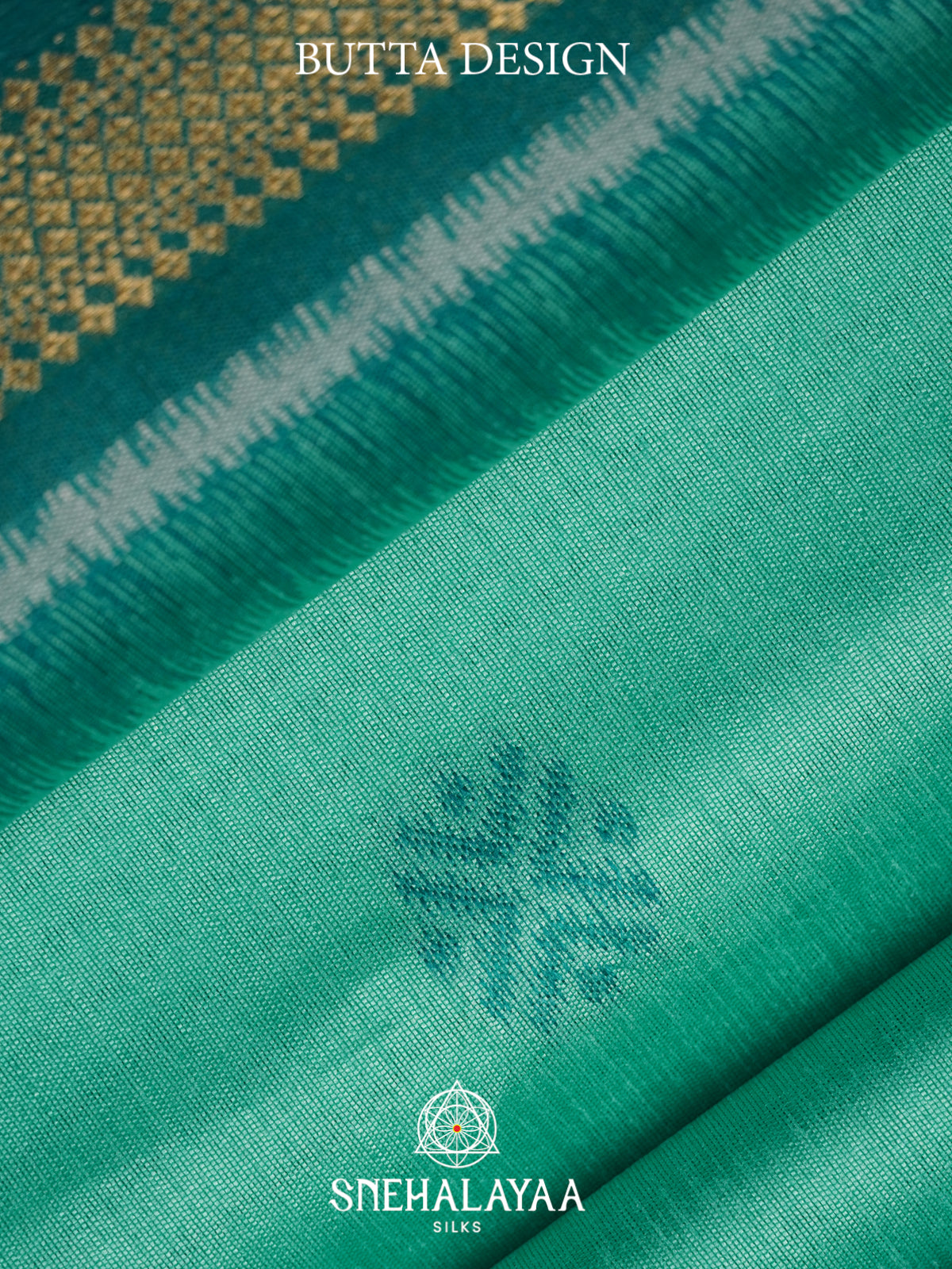 Teal Green Raw Silk Saree