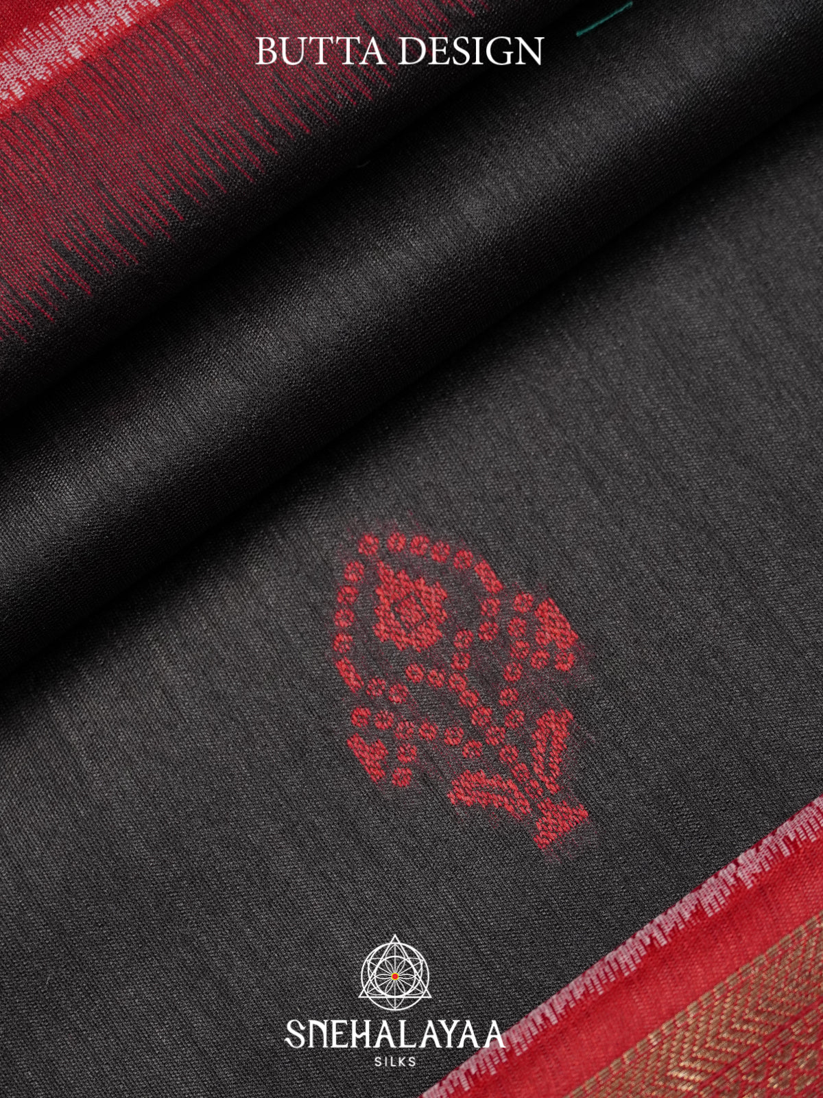 Black Raw Silk Saree