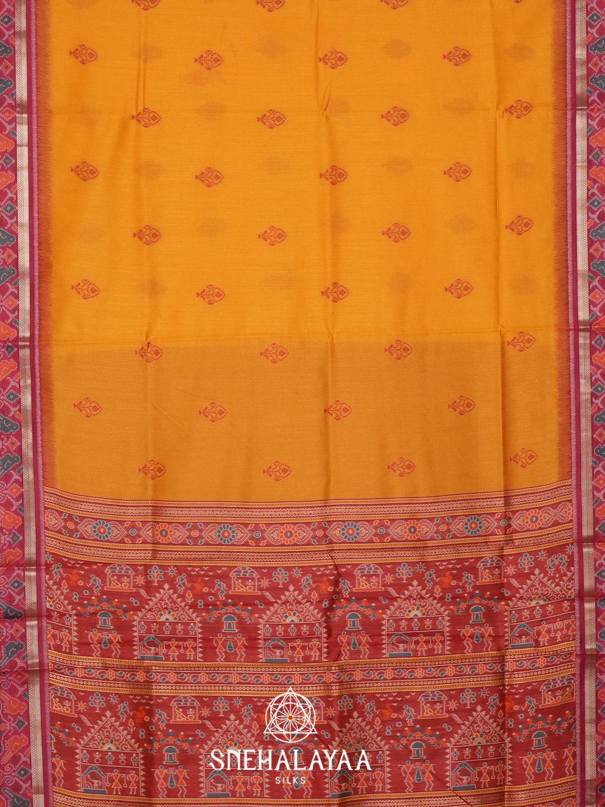 Mango Yellow Raw Silk Saree