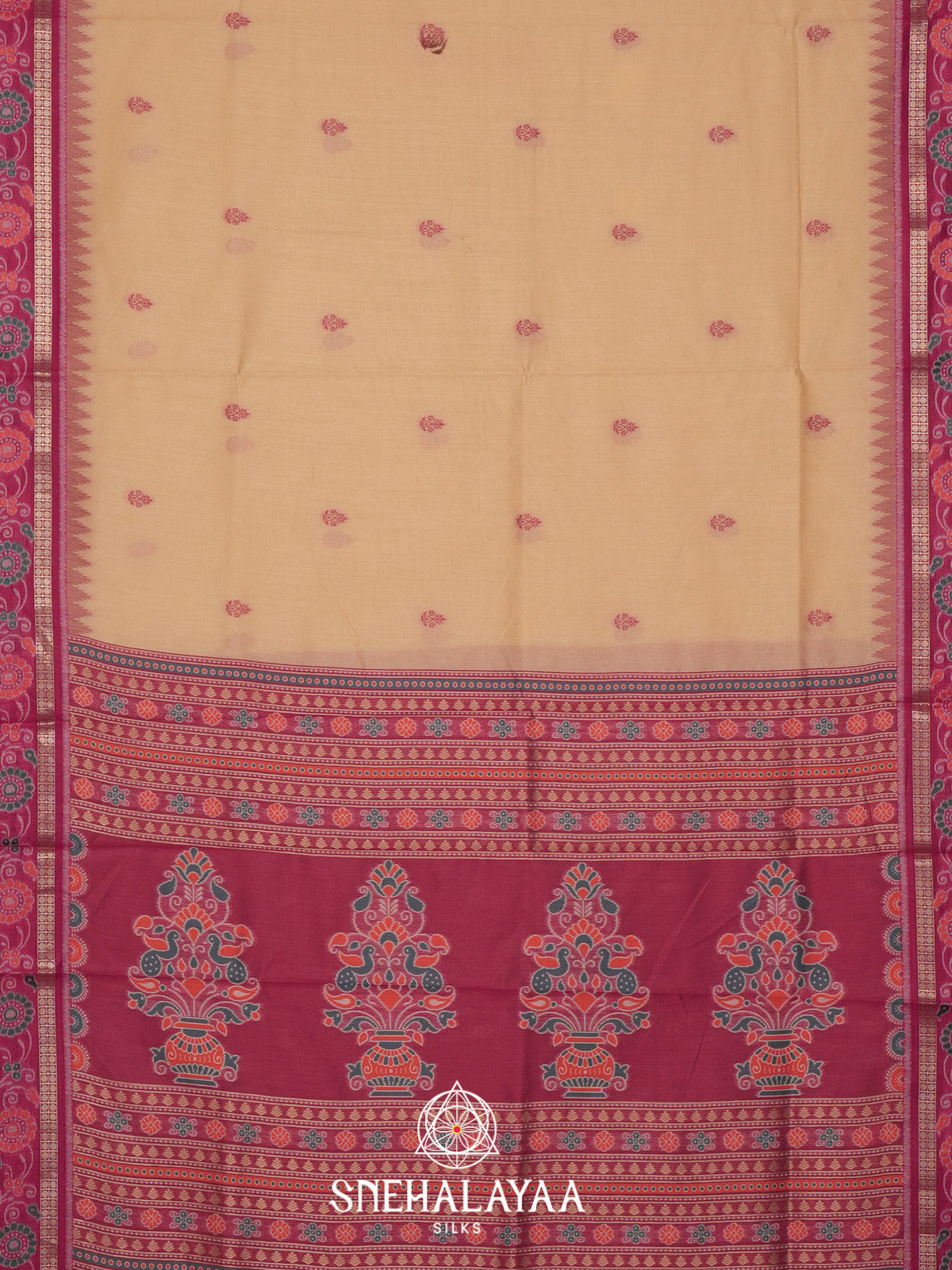 Cream Raw Silk Saree