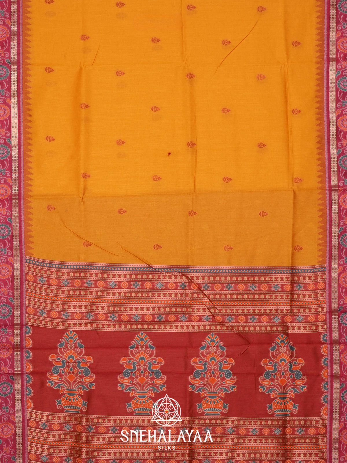 Mango Yellow Raw Silk Saree