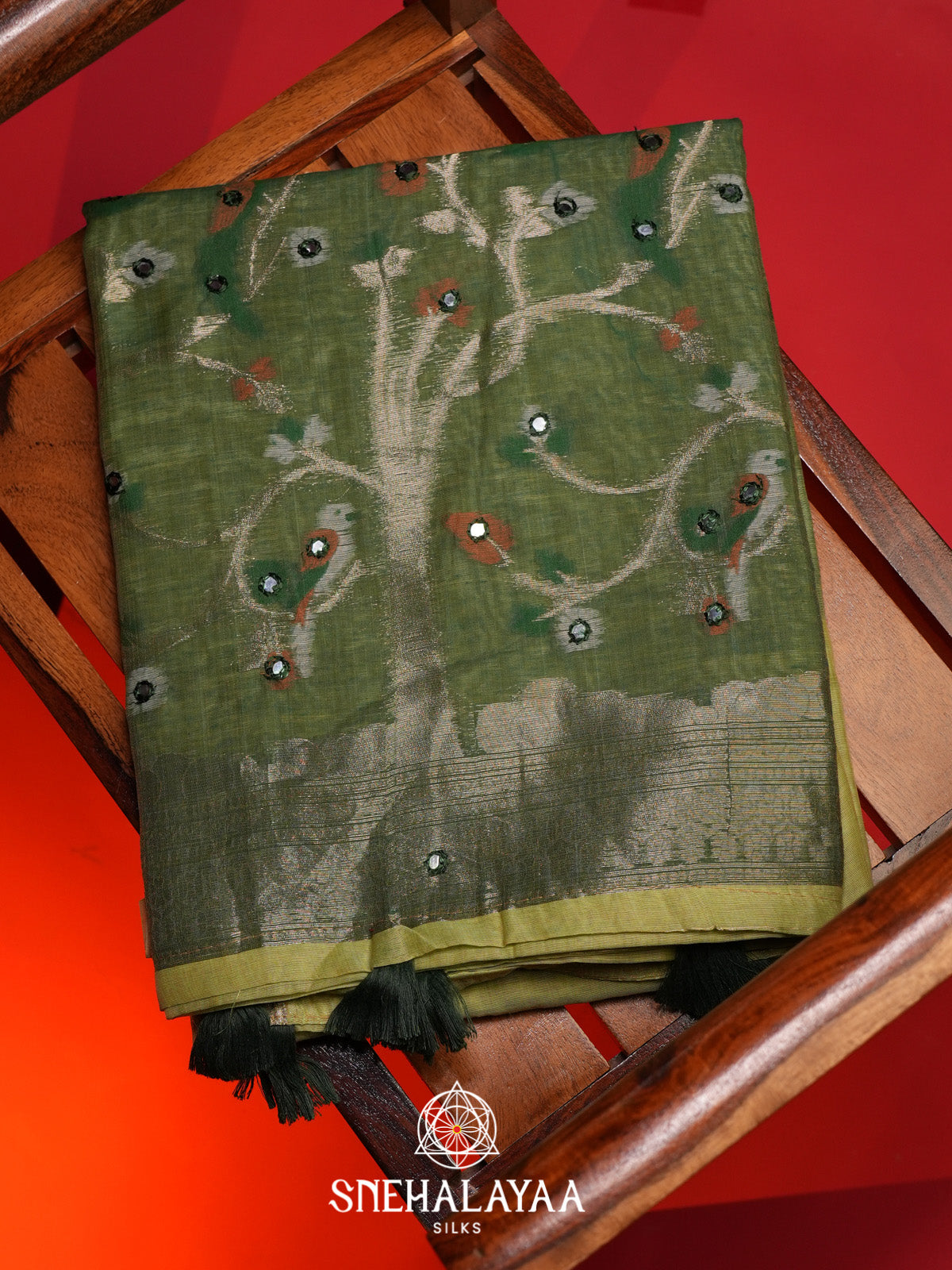 Pista Green Munga Cotton Saree