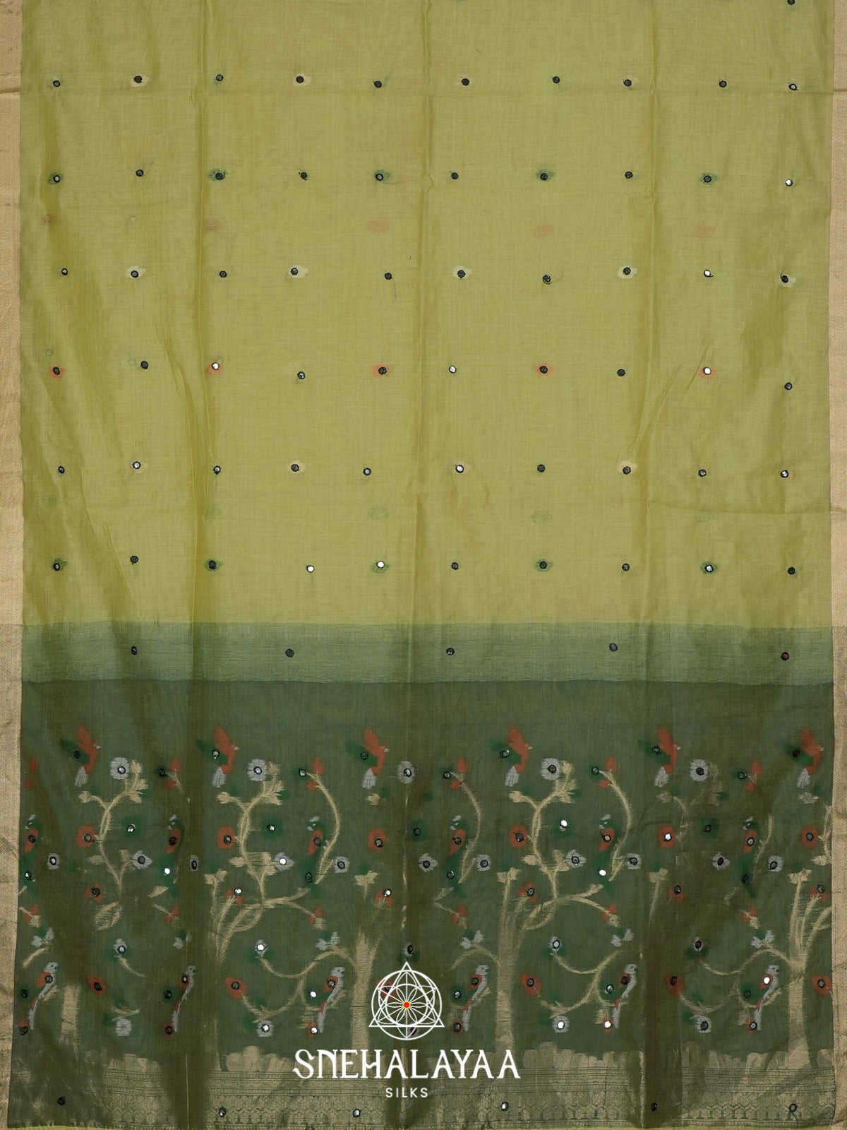 Pista Green Munga Cotton Saree