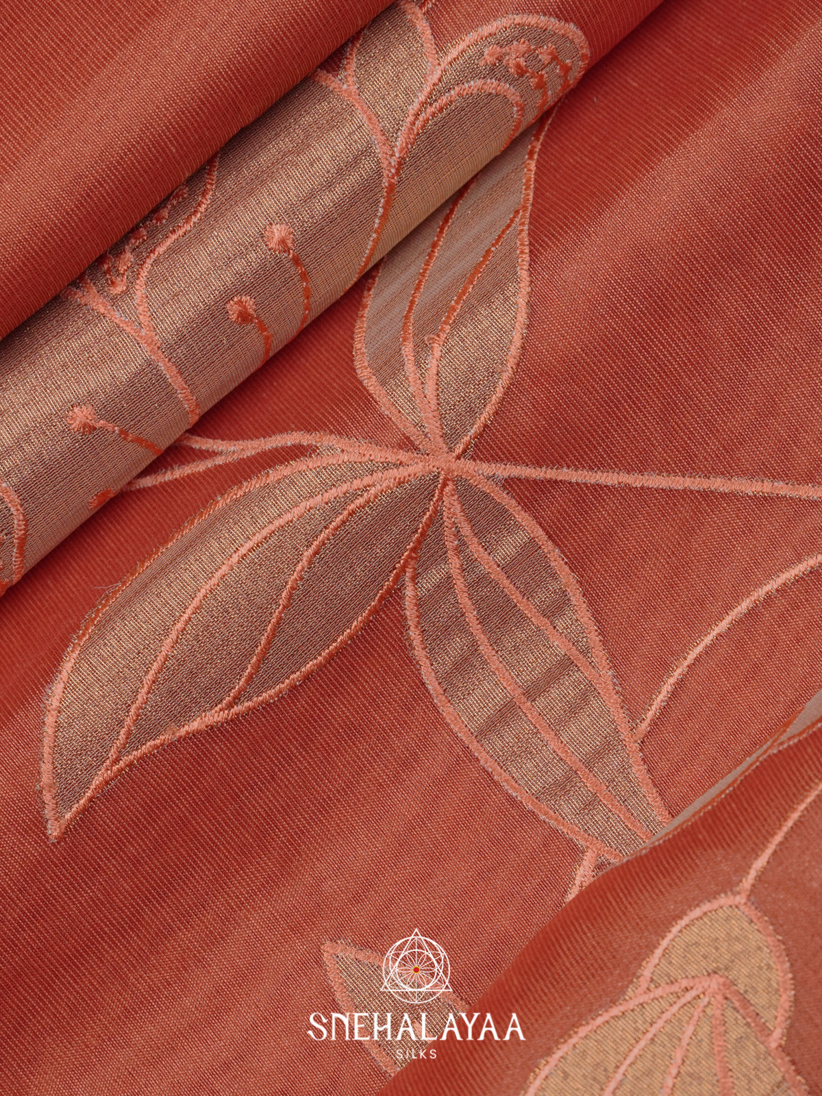 Rust Linen Saree