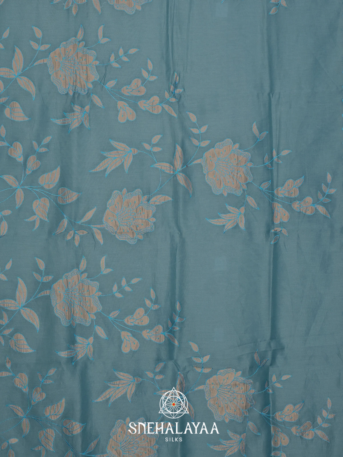 Blue Linen Saree