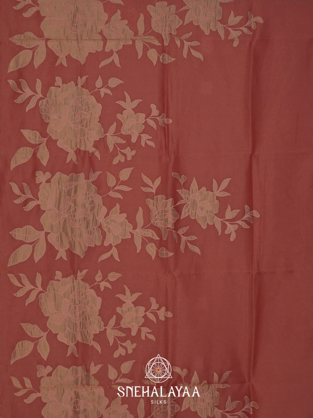 Brick Red Linen Saree