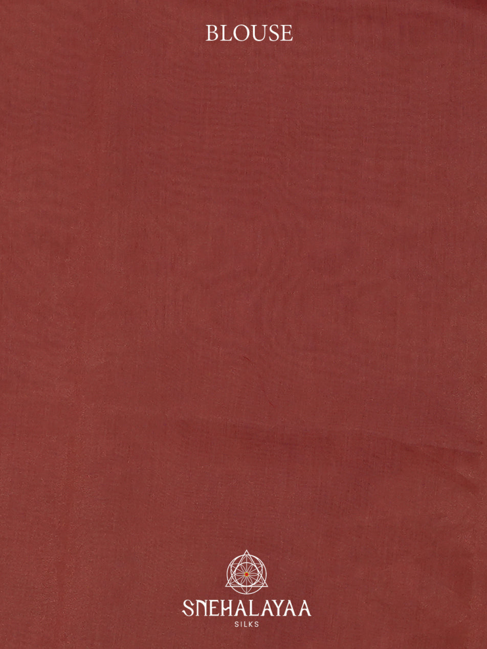 Brick Red Linen Saree