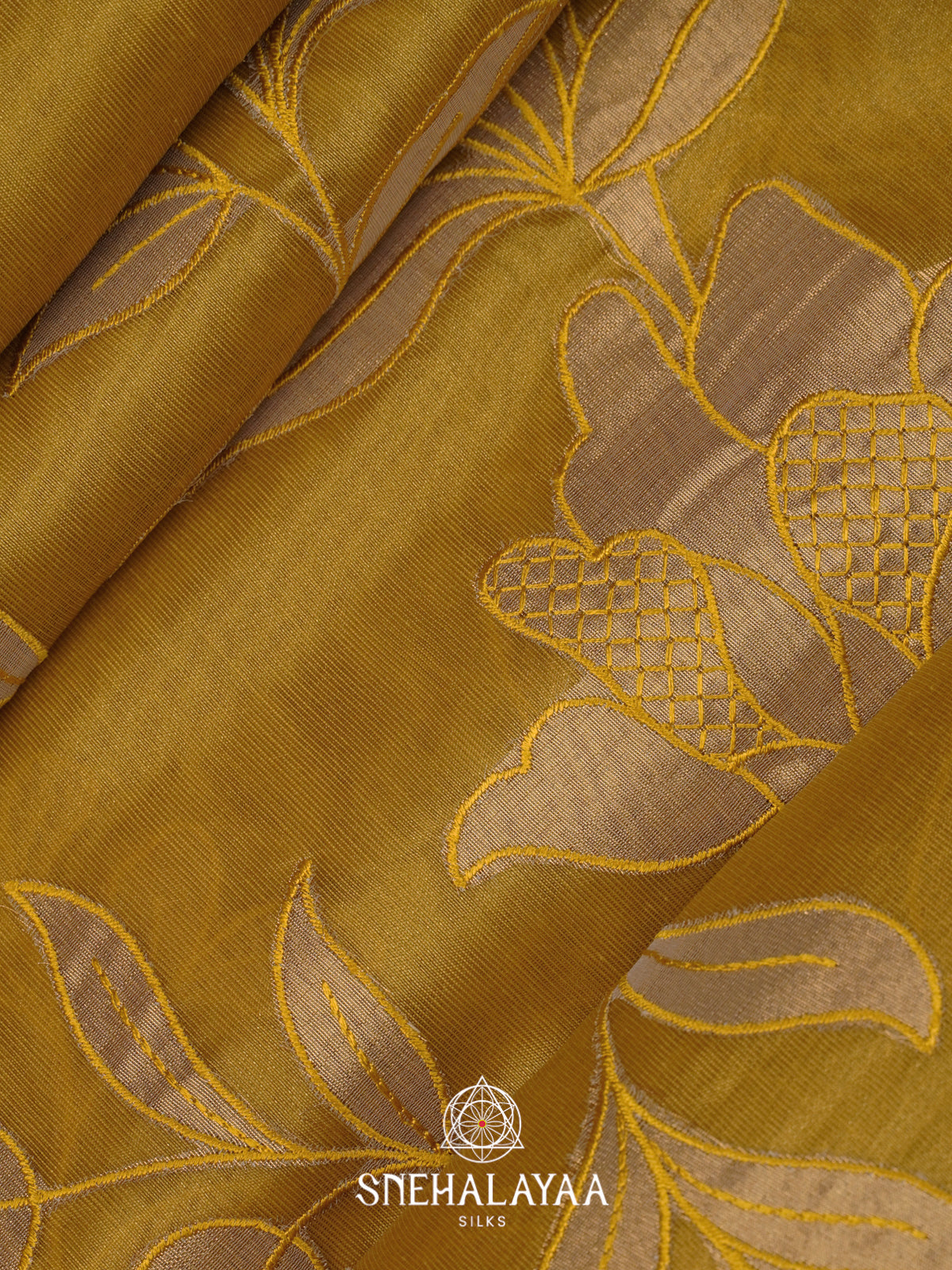 Olive Green Linen Saree