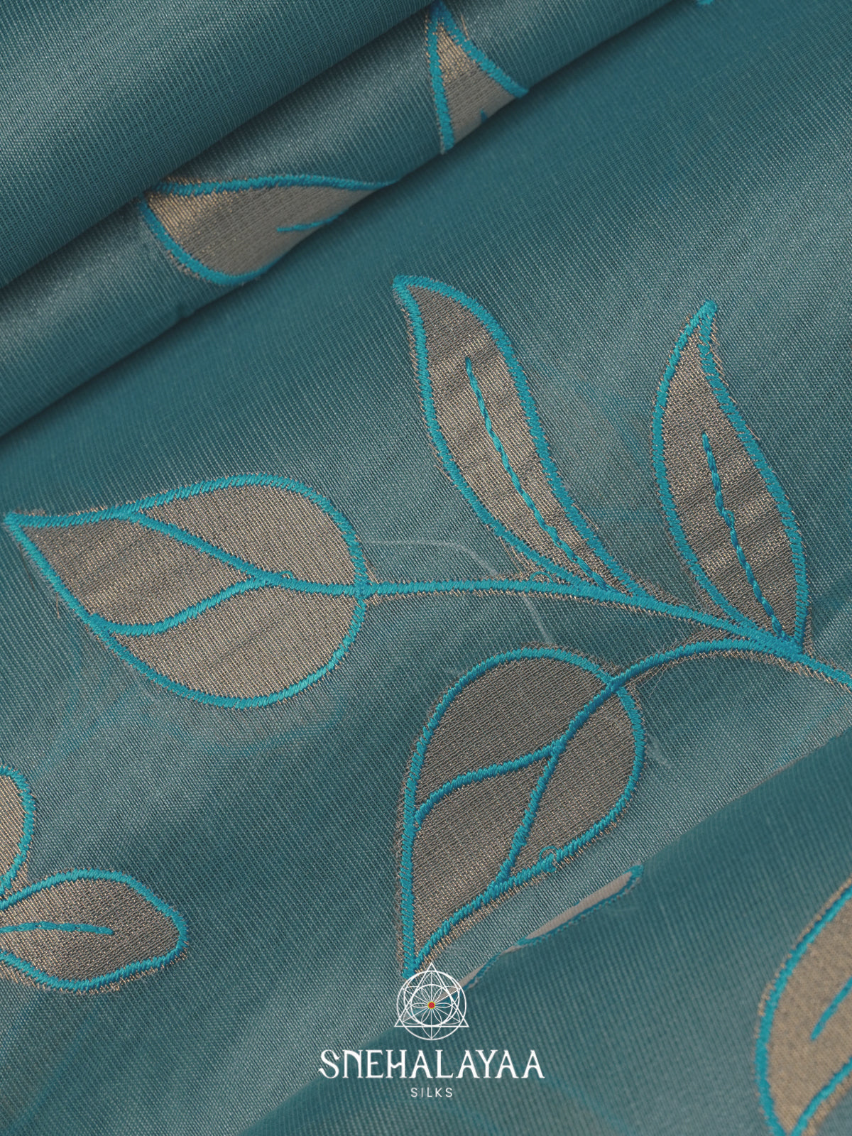 Blue Linen Saree