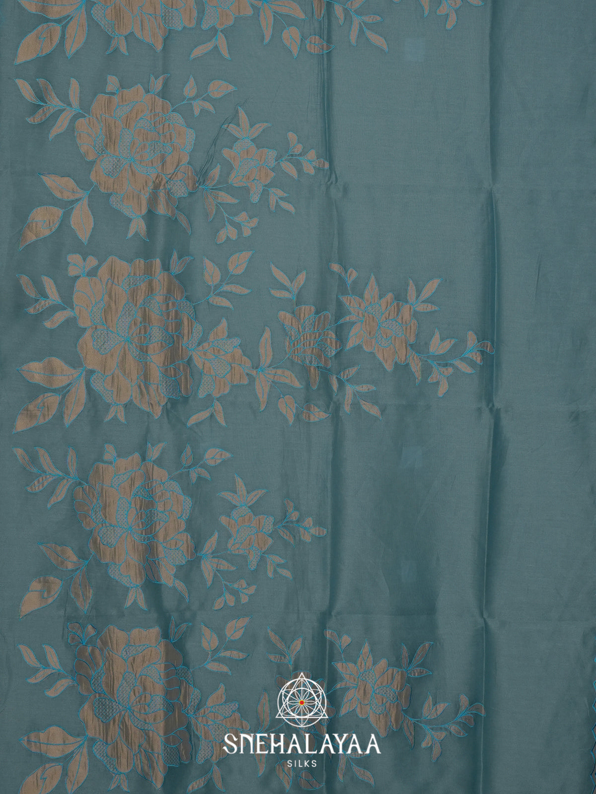 Blue Linen Saree