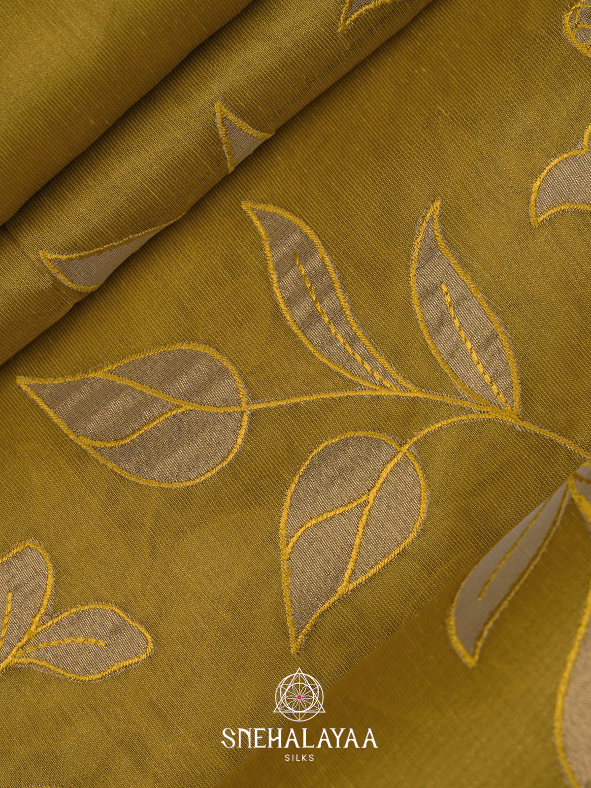 Olive Green Linen Saree