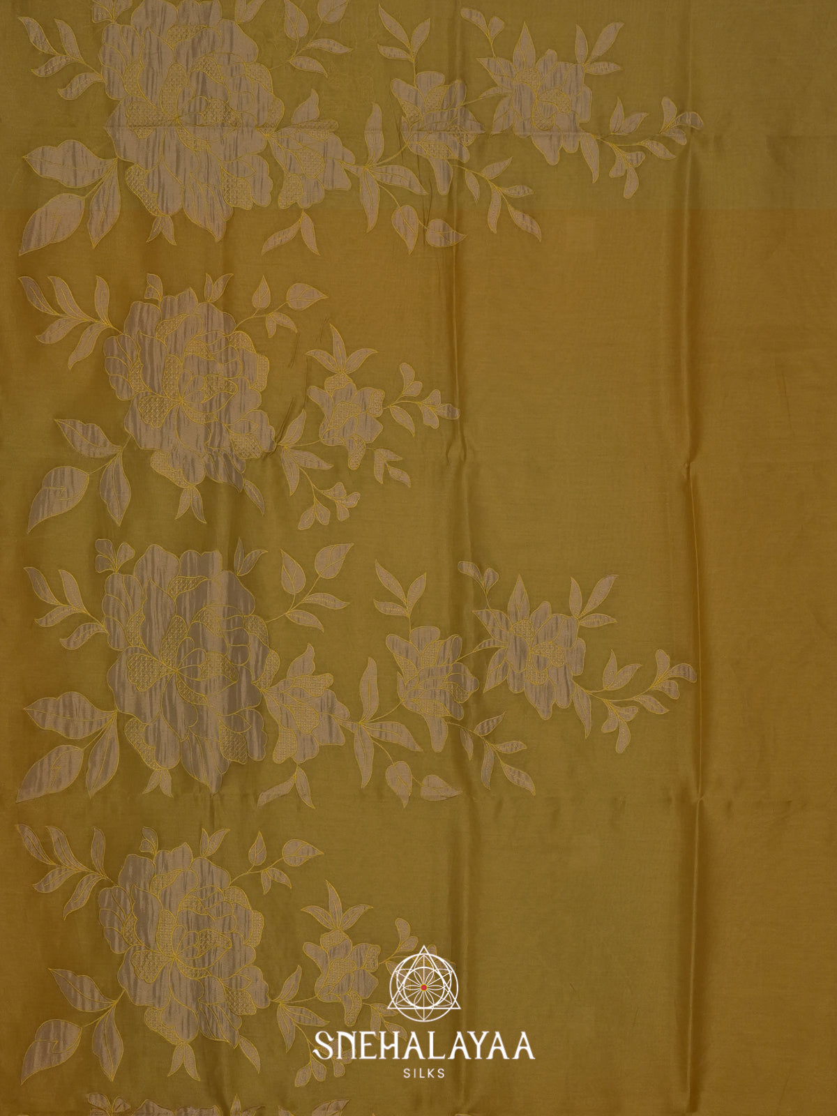 Olive Green Linen Saree