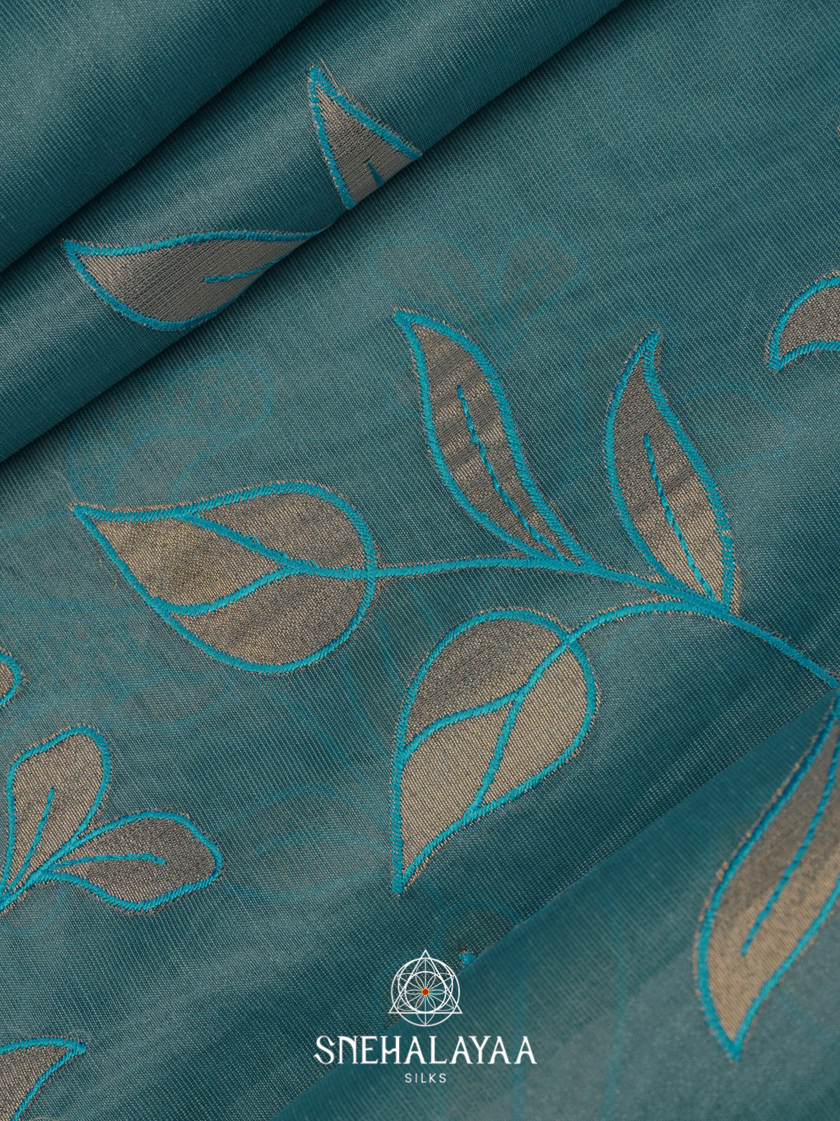 Blue Linen Saree