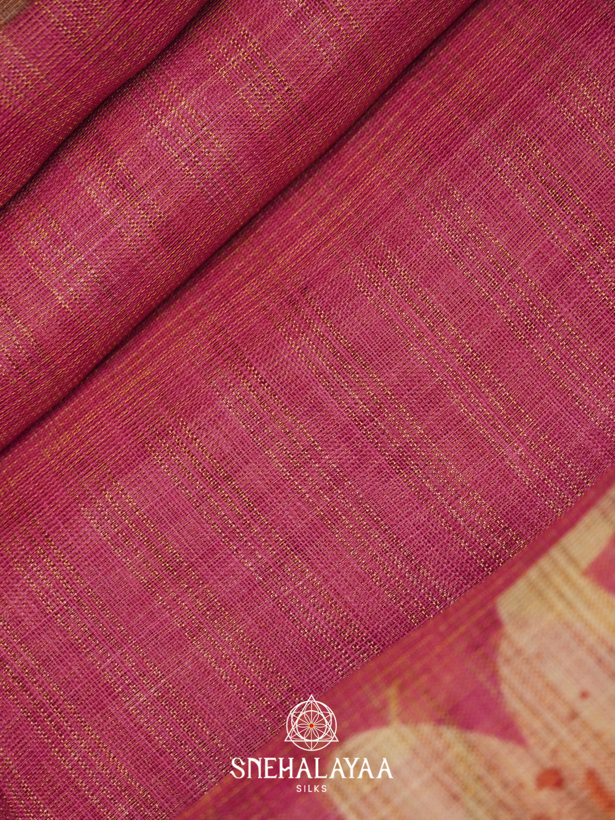 Pink Linen Saree
