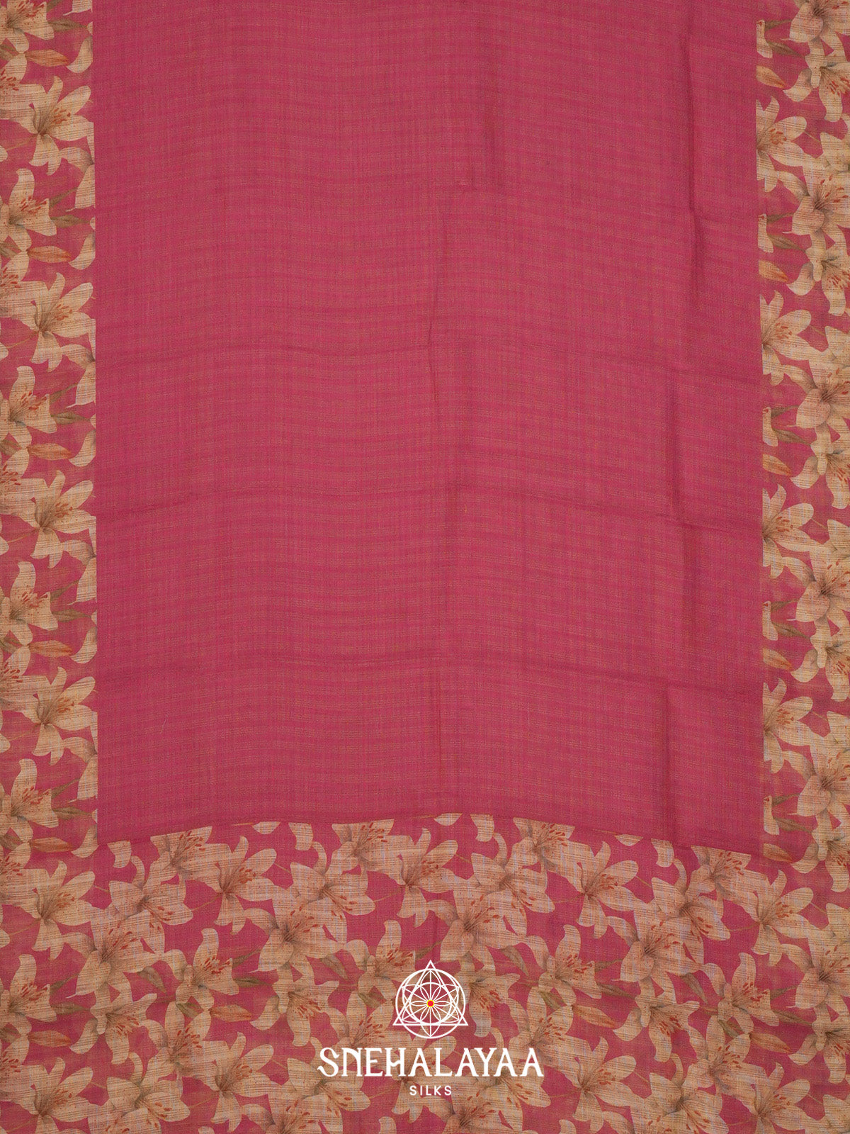 Pink Linen Saree