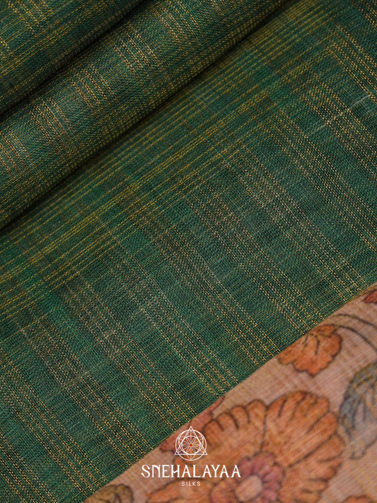 Green Linen Saree