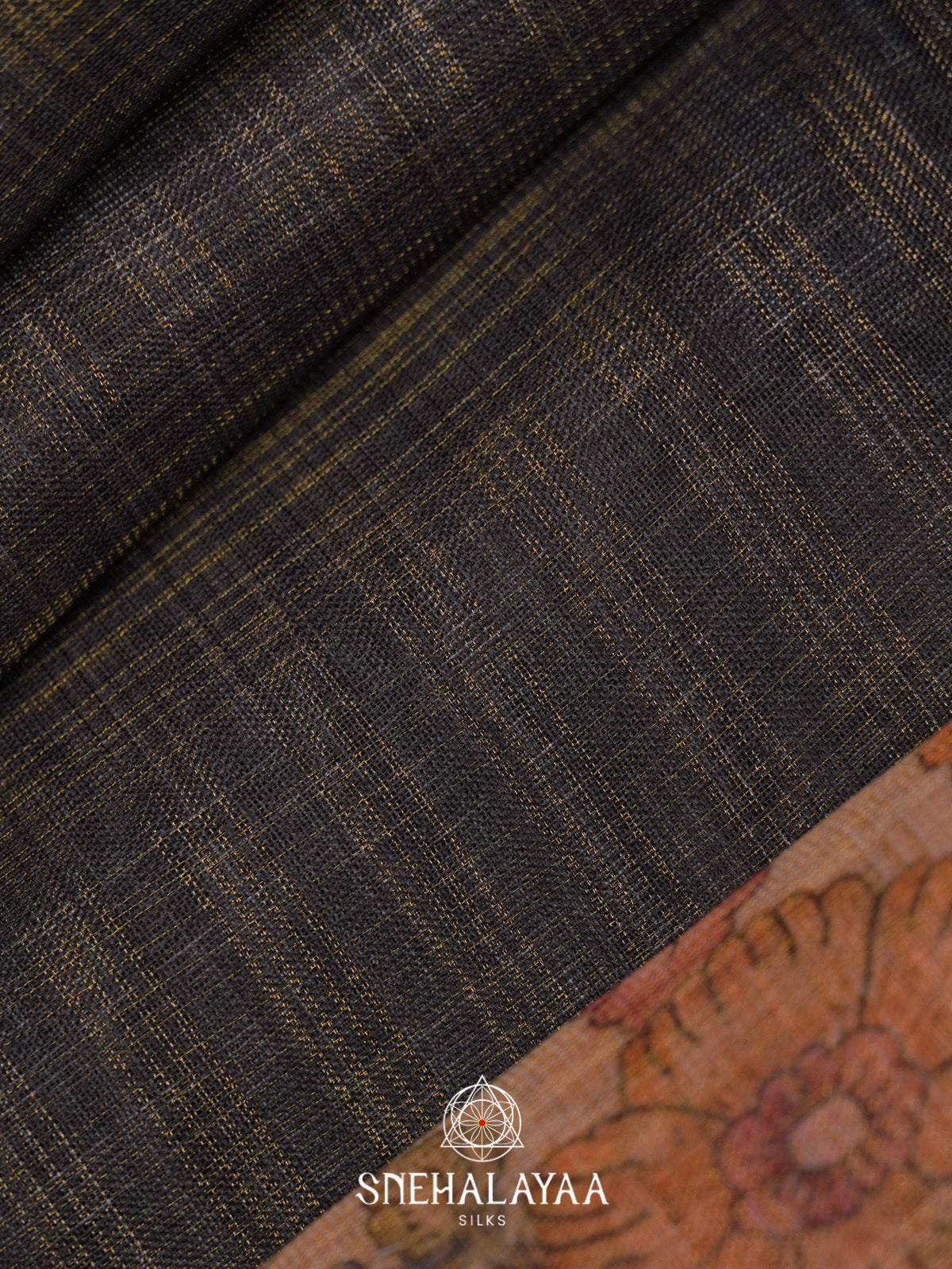 Black Linen Saree