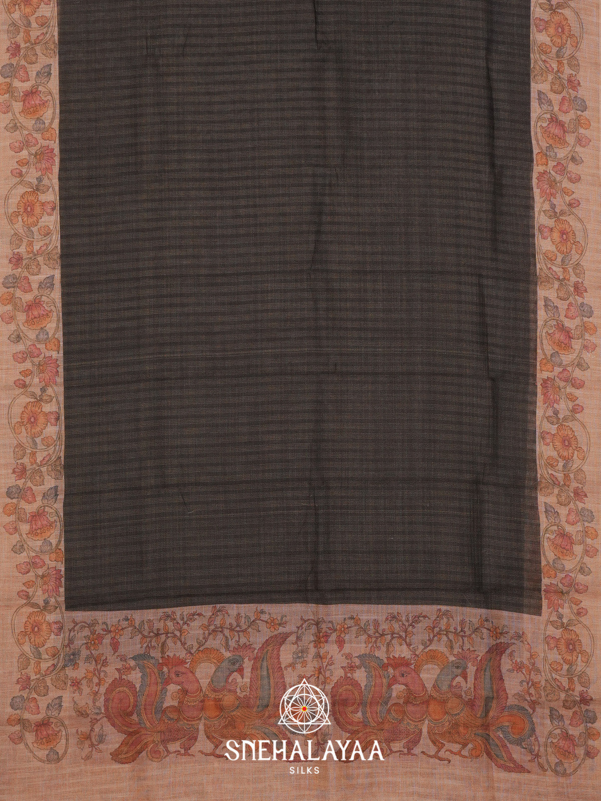 Black Linen Saree