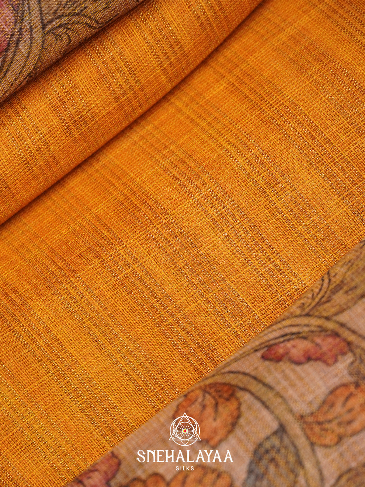 Mustard Linen Saree