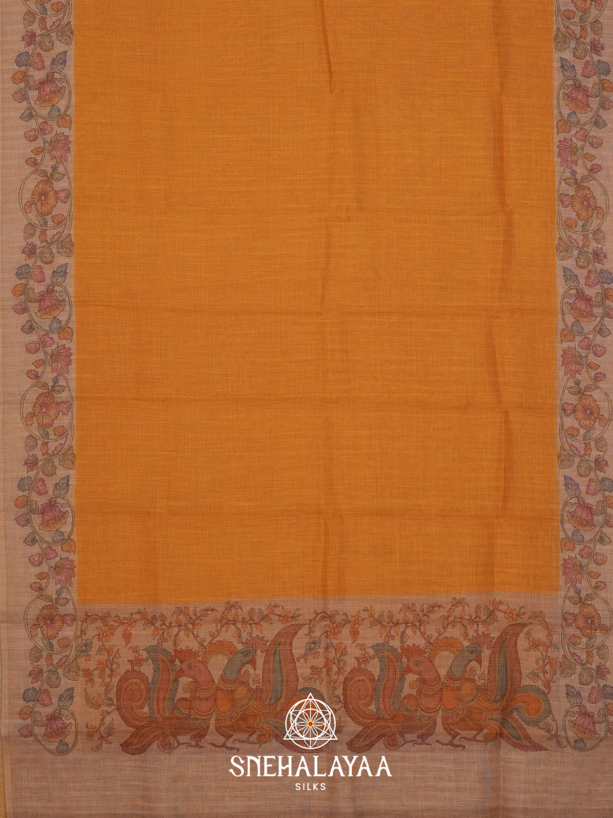 Mustard Linen Saree