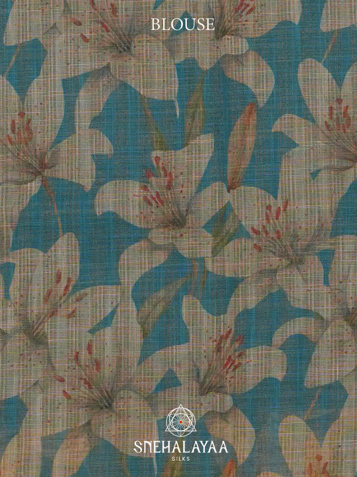 Teal Blue Linen Saree