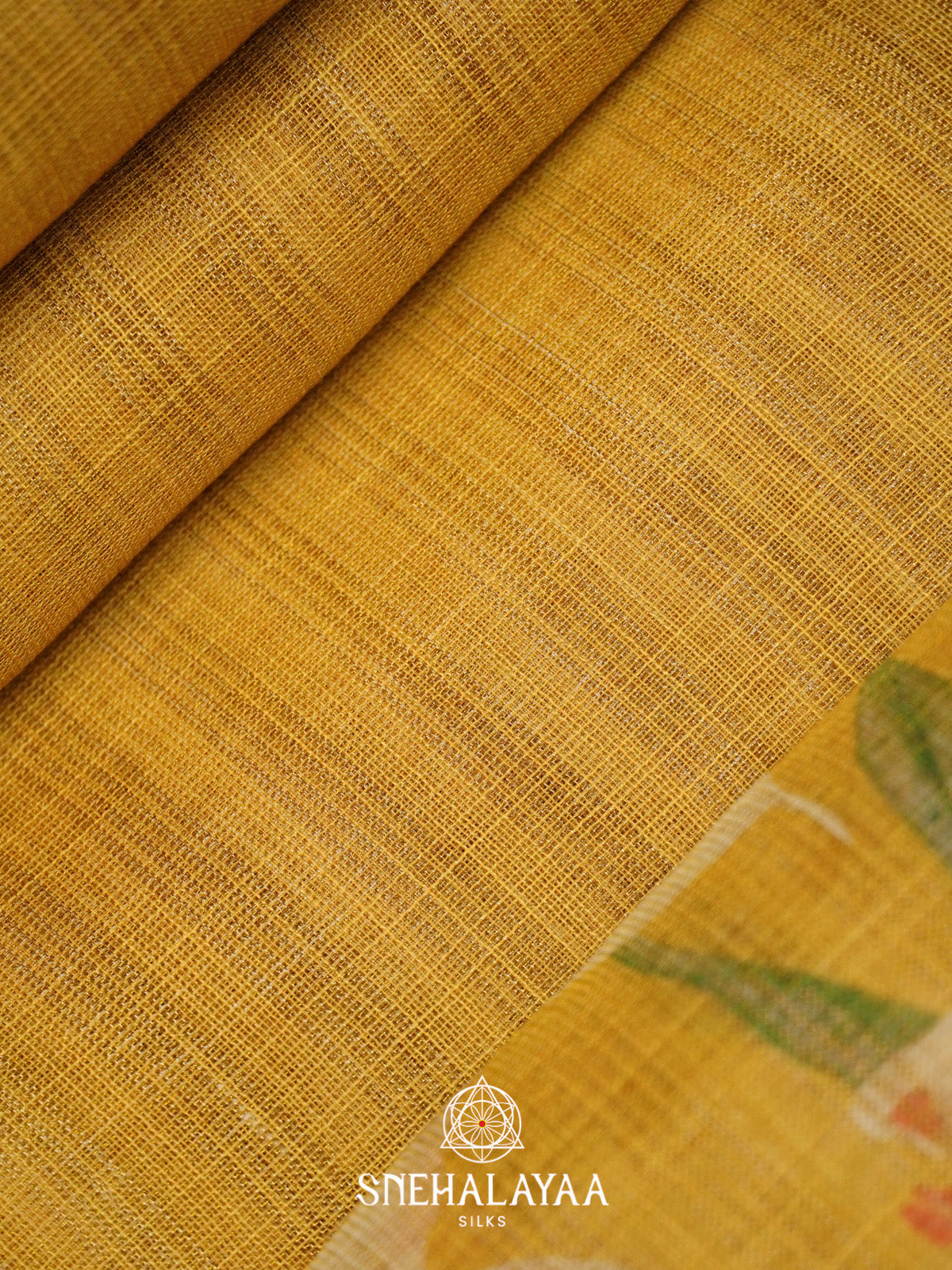 Yellow Linen Saree