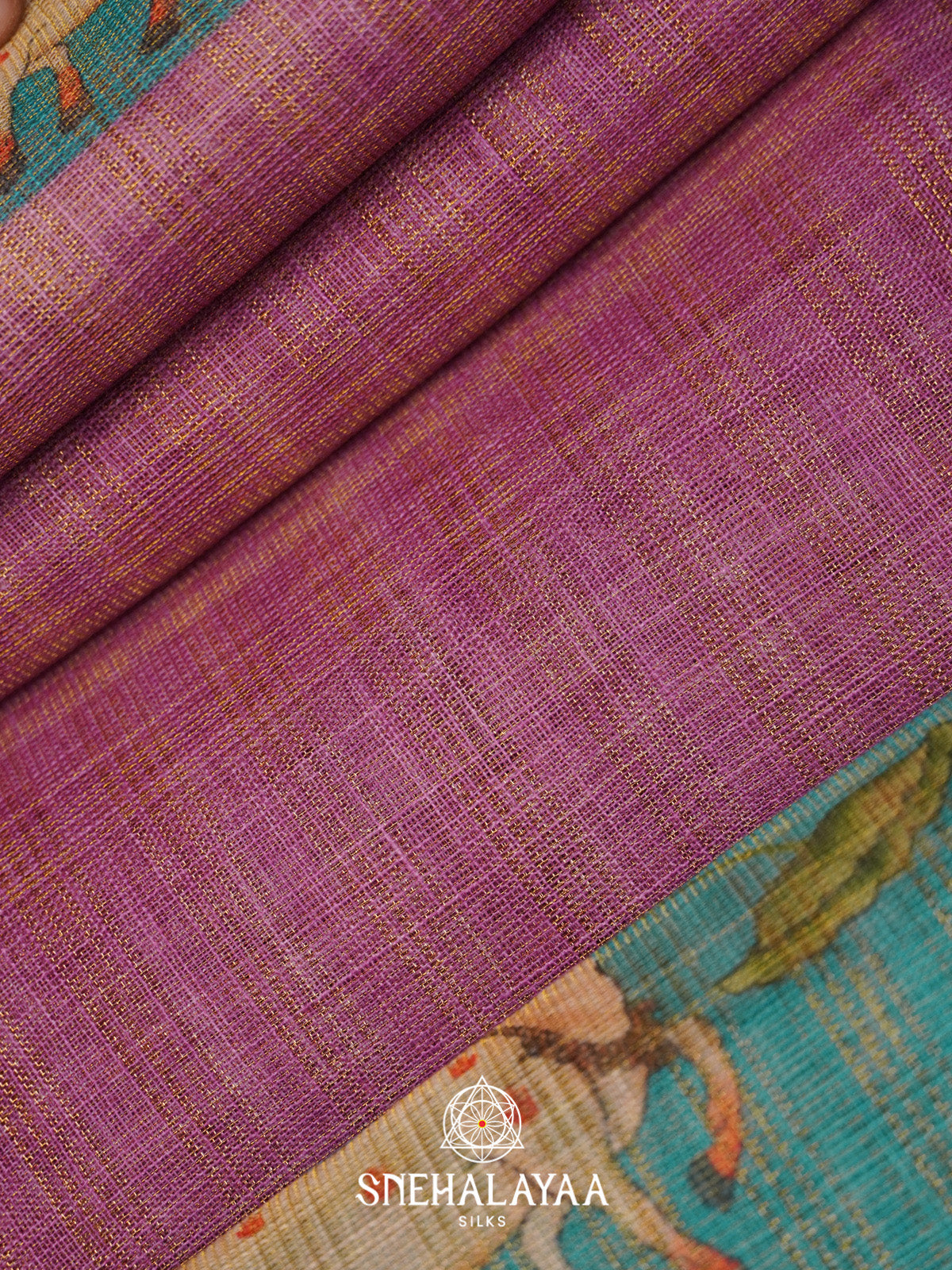 Fuchsia Pink Linen Saree