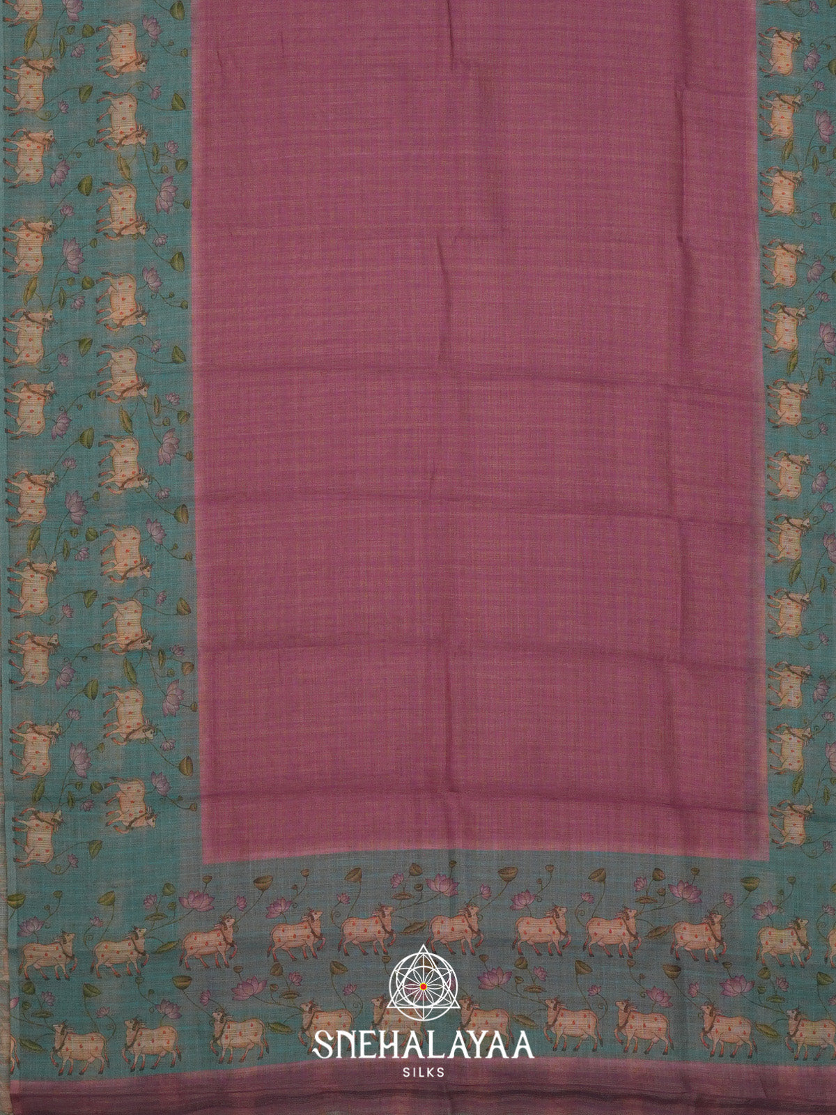 Fuchsia Pink Linen Saree