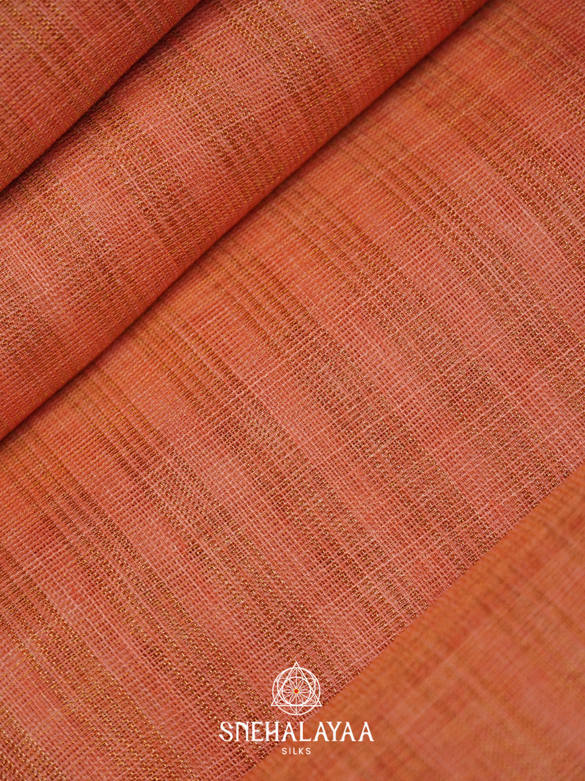 Peach Linen Saree