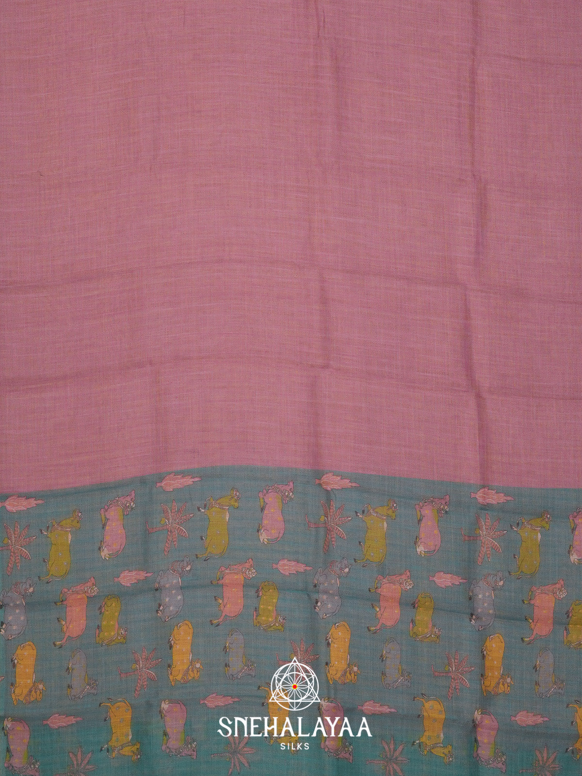 Dusty Mauve Linen Saree