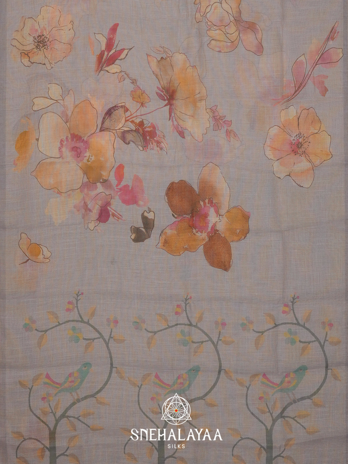 Off White Linen Saree