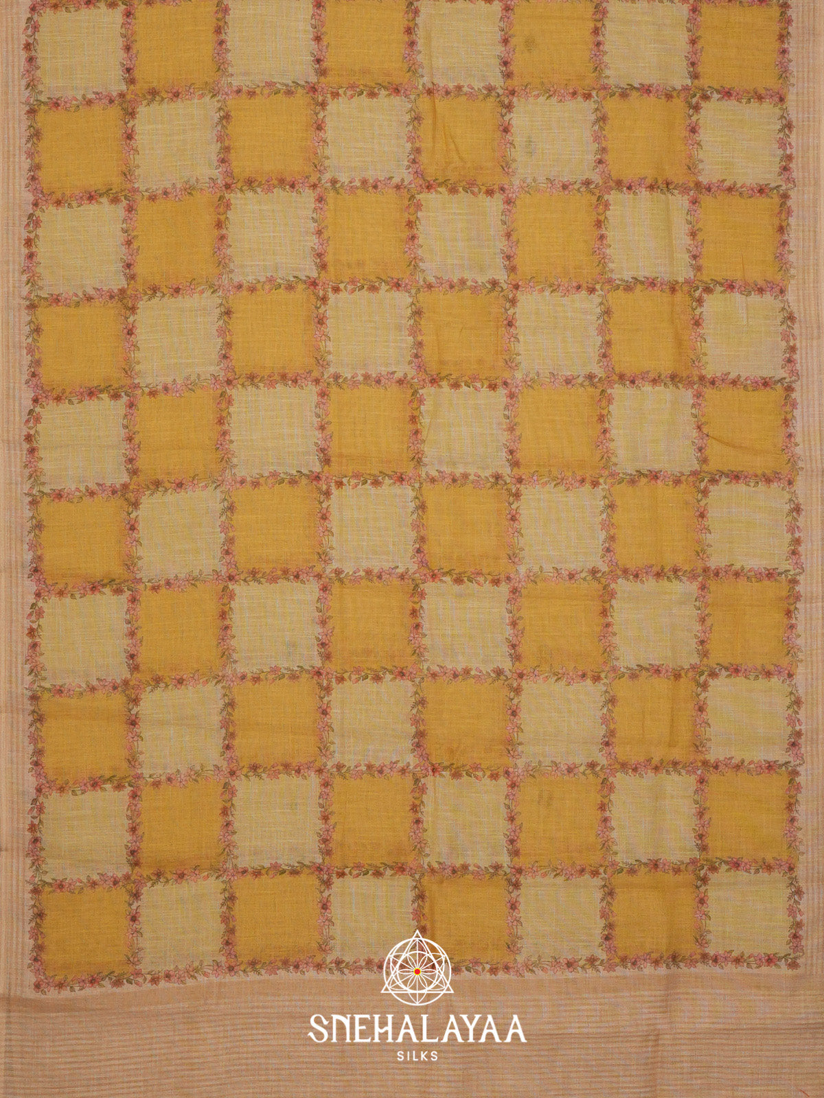 Yellow Linen Saree