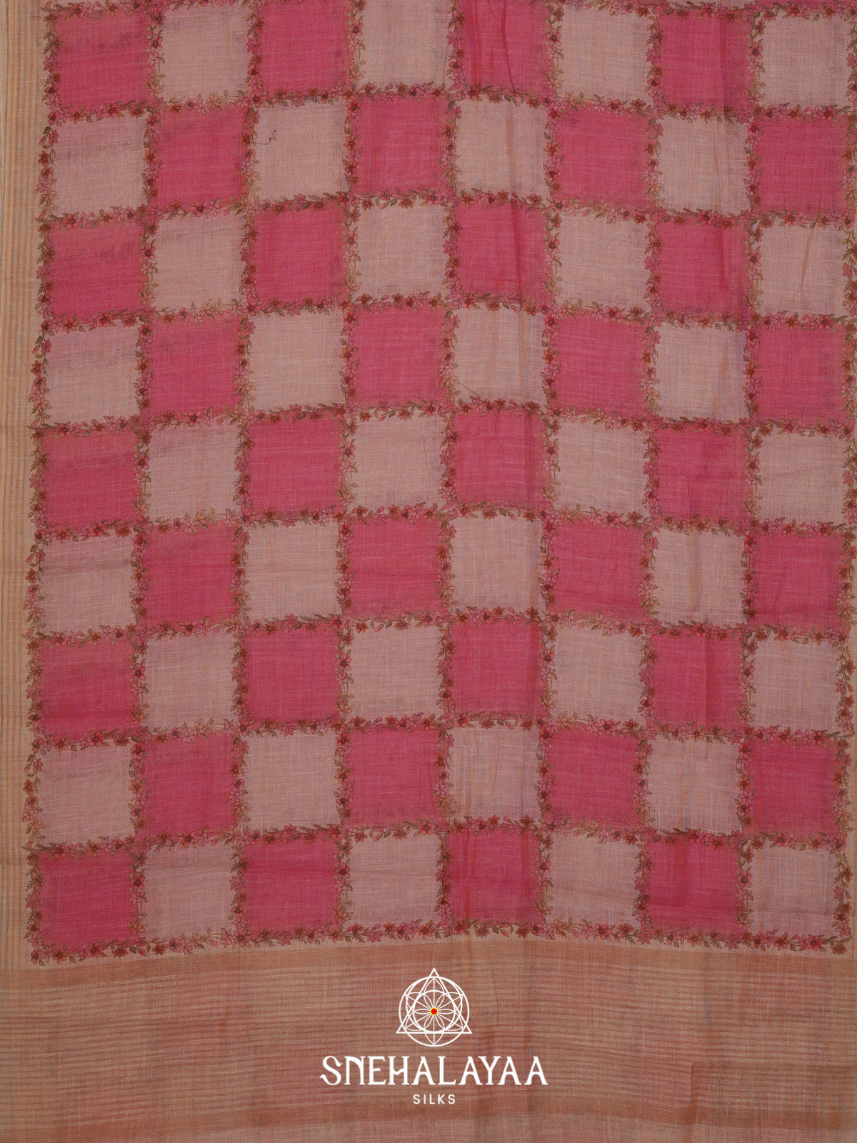 Pink Linen Saree