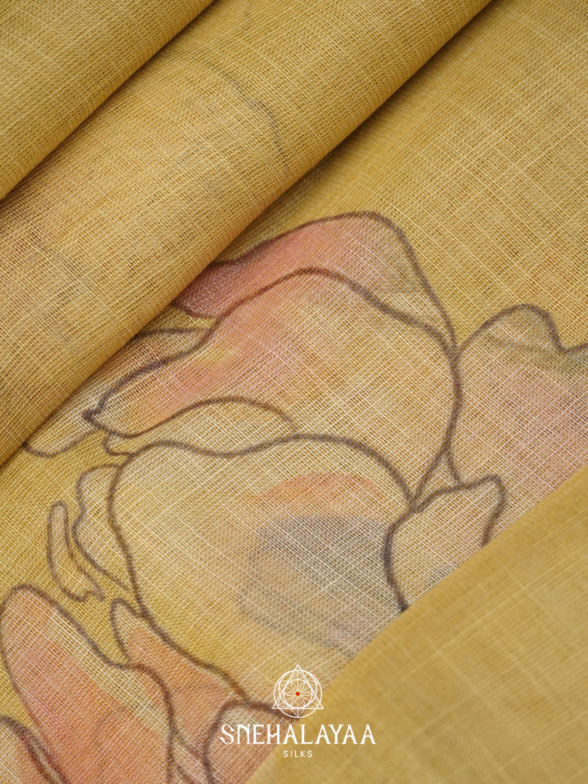 Yellow Linen Saree
