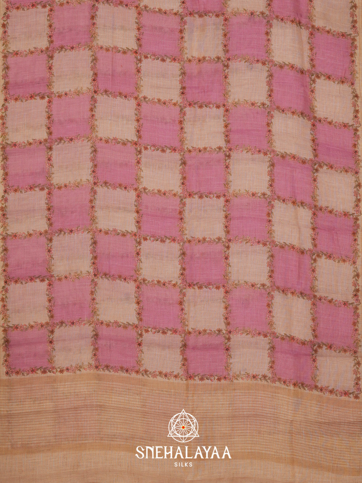 Pink Linen Saree