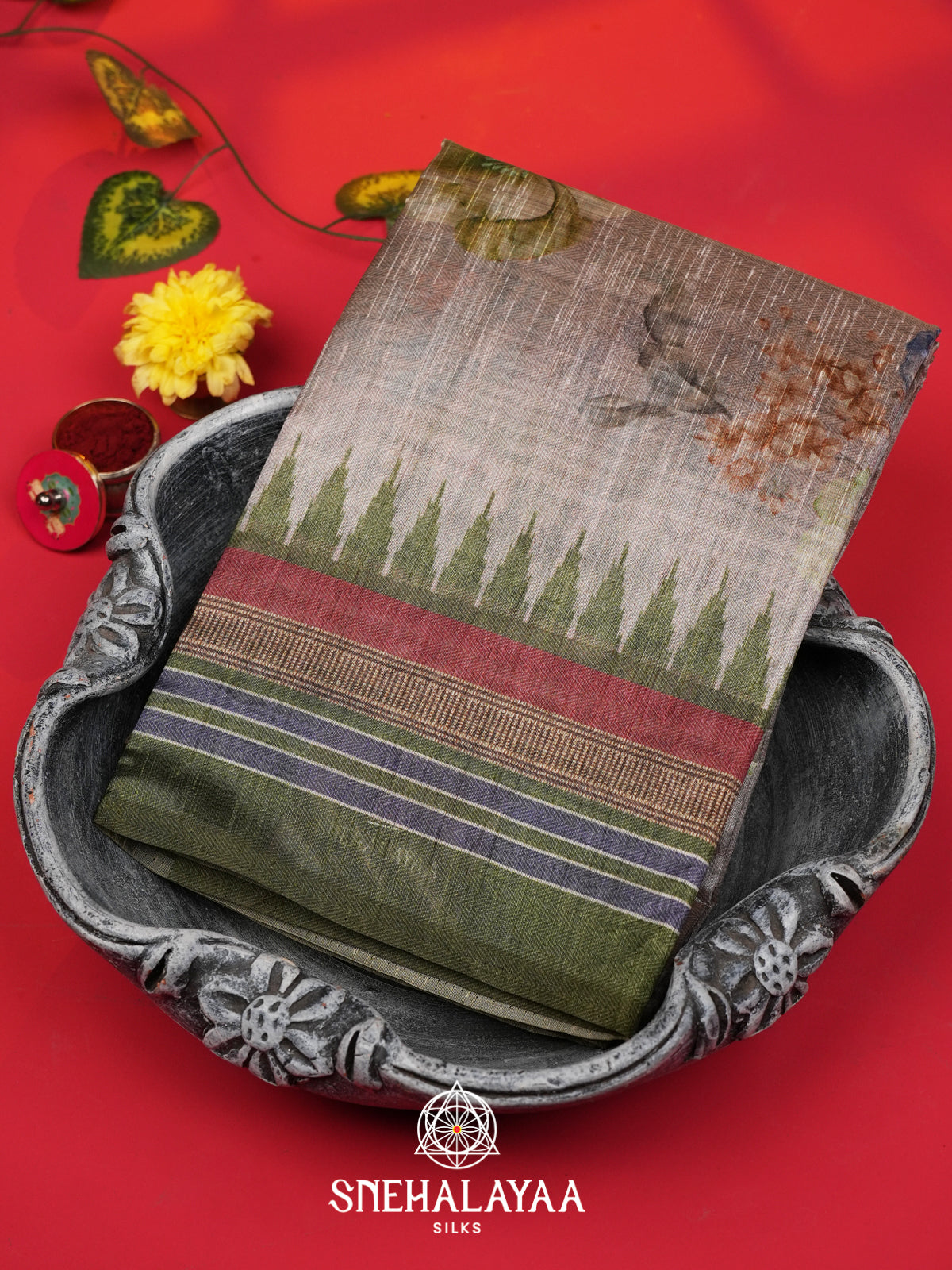 Mauve Tussar Saree