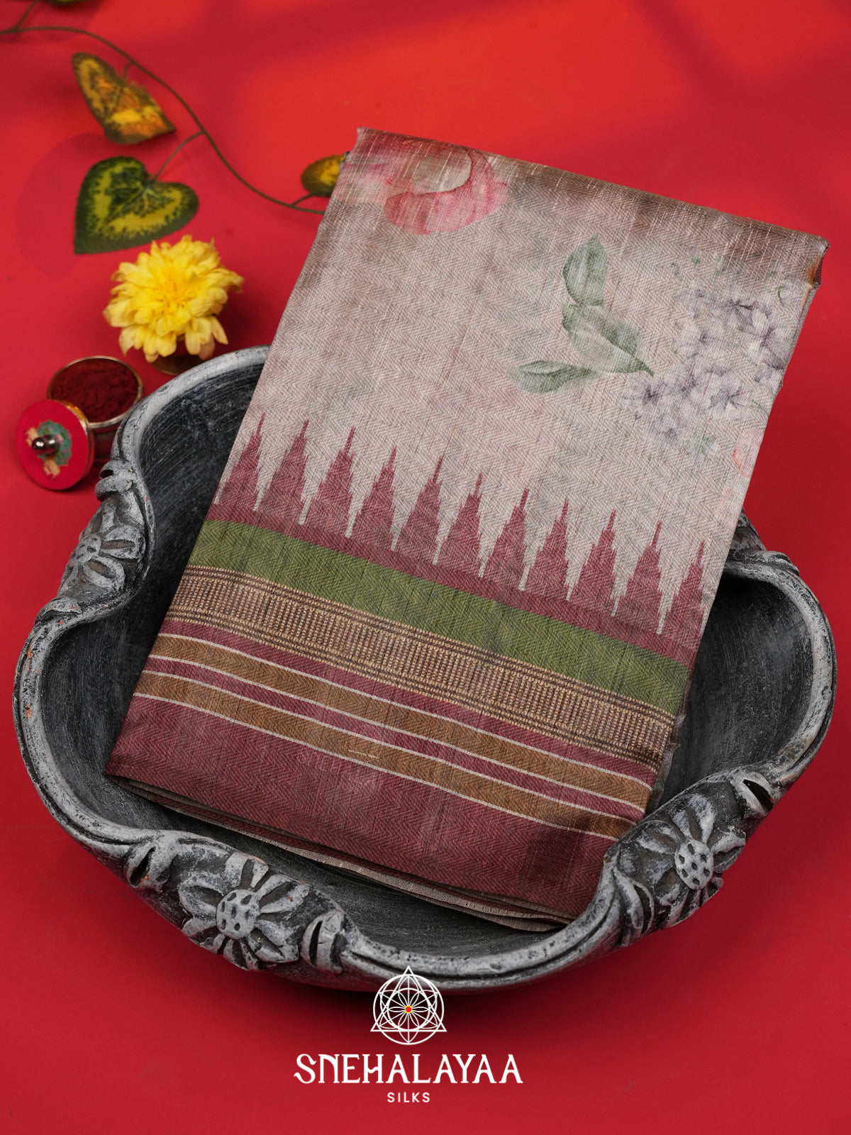 Mauve Tussar Saree