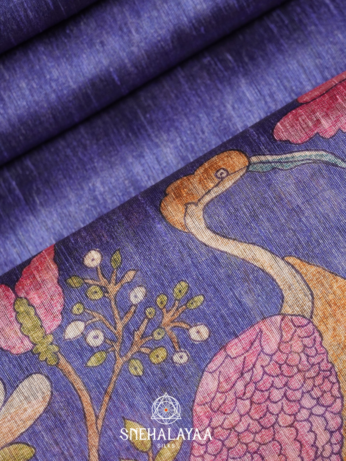 Blue Tussar Saree
