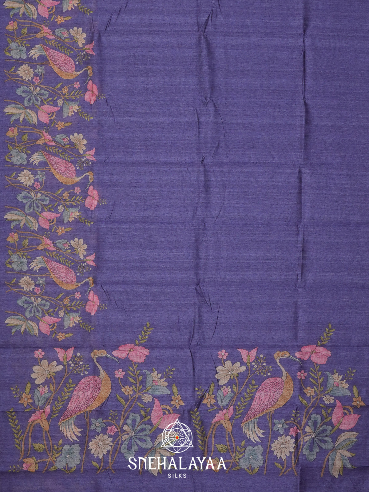 Blue Tussar Saree