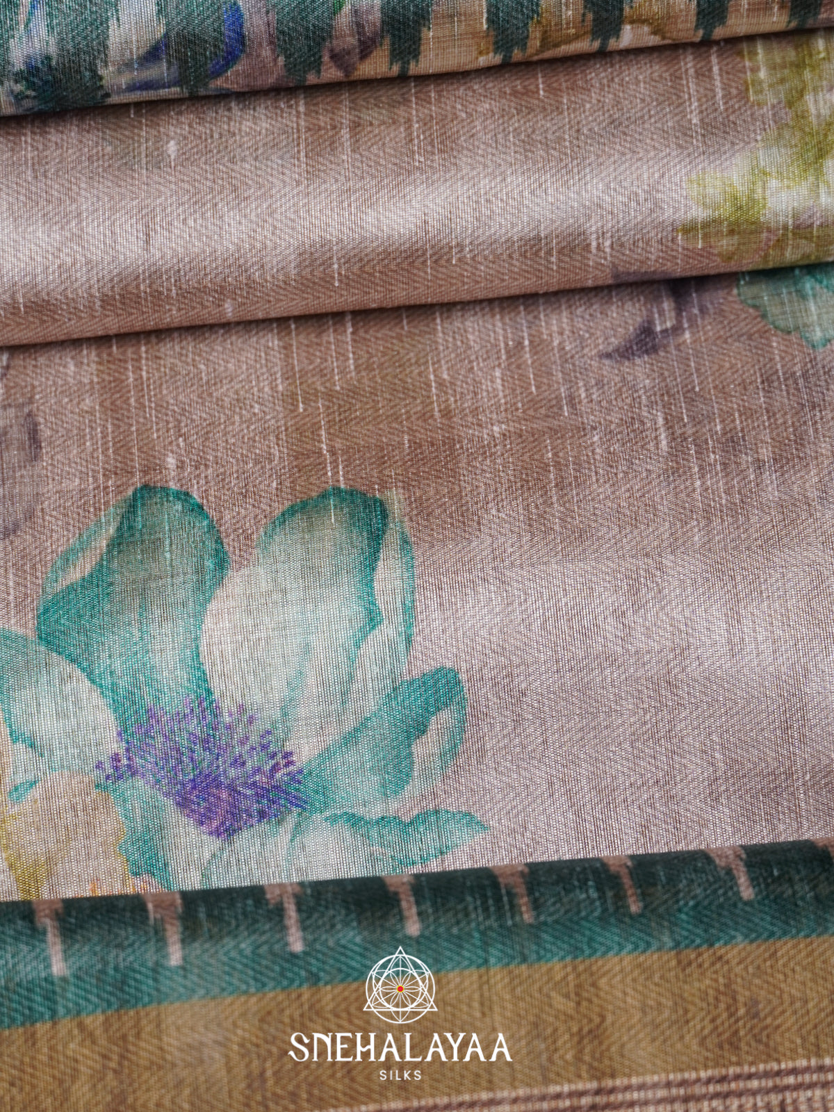 Beige Tussar Saree