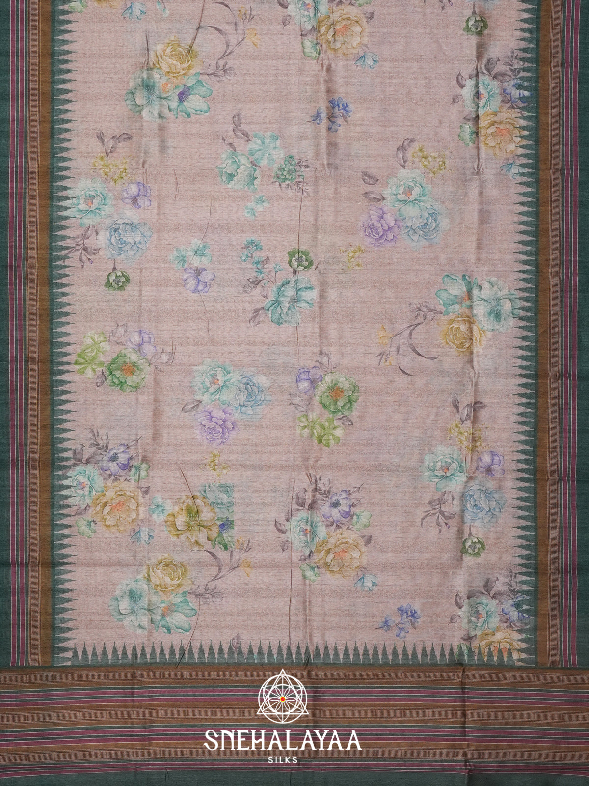 Beige Tussar Saree