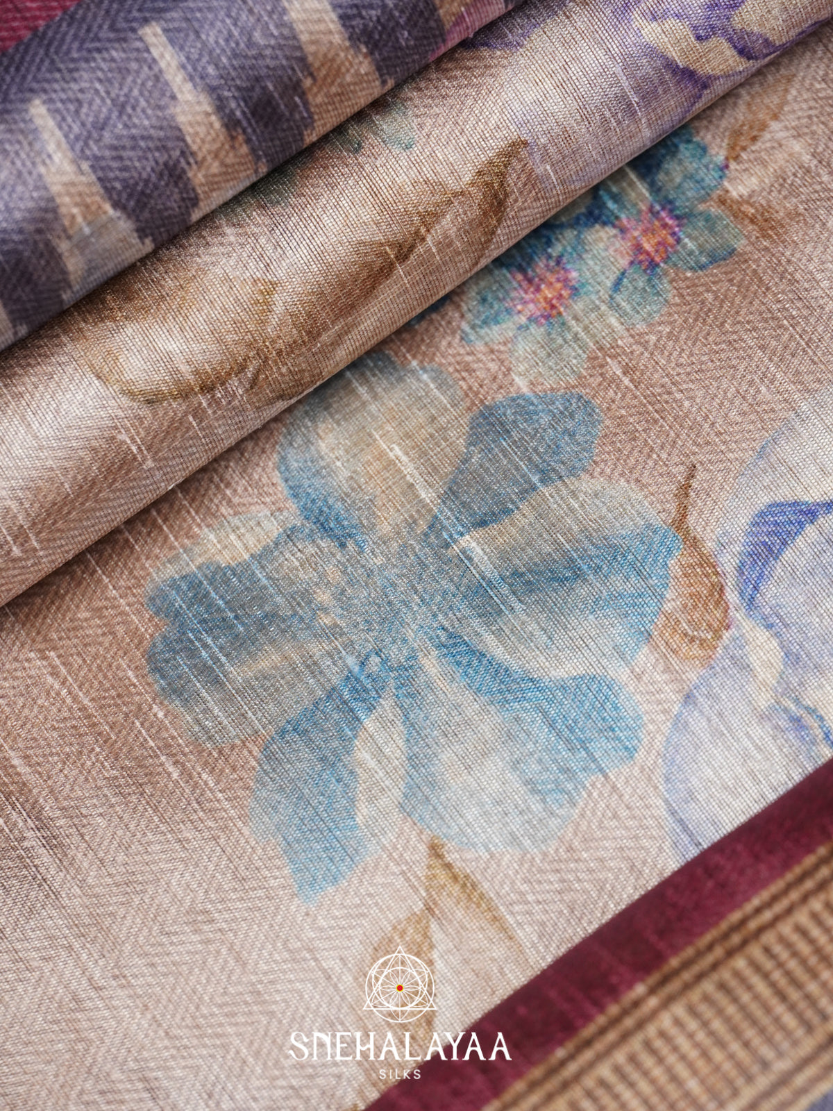 Beige Tussar Saree