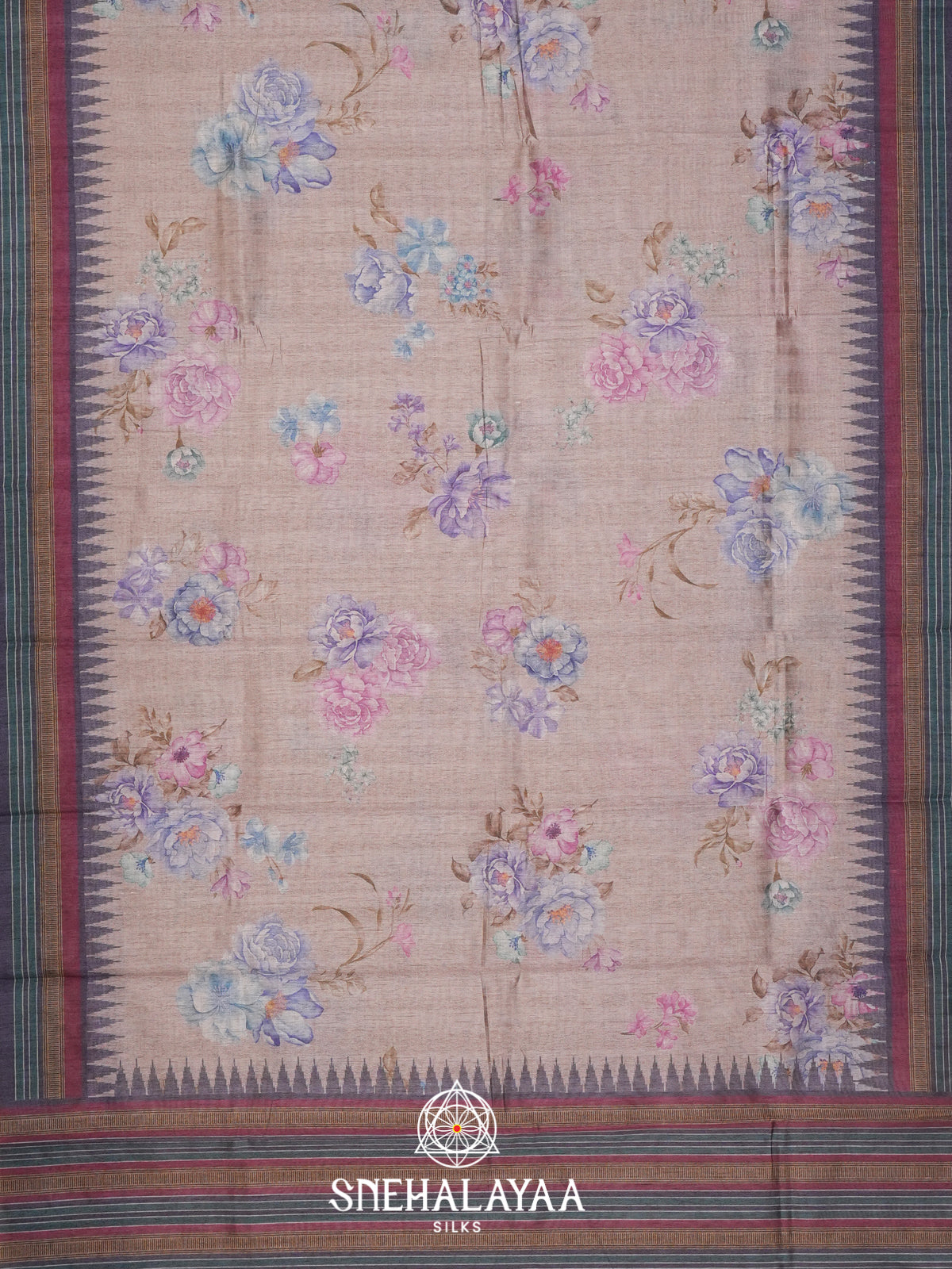 Beige Tussar Saree